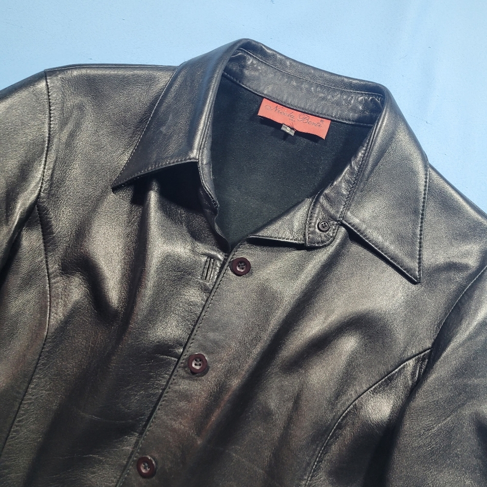 Vintage 90s leather shirt/jacket by Nicola Berti - Picture 5 of 8